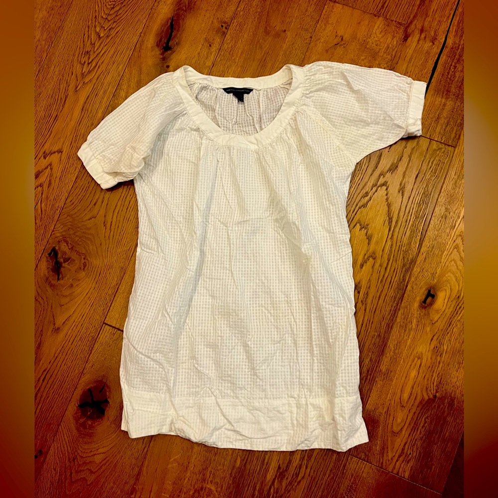 French Connection white cotton shirt dress coverup, size 4